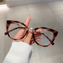 Stylish Vintage Round Women Eyeglasses Vintage Anti Blue Light Cat Eye Spectacle Eye Glasses Frame Trend Optical Eyewear