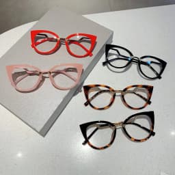 Stylish Vintage Round Women Eyeglasses Vintage Anti Blue Light Cat Eye Spectacle Eye Glasses Frame Trend Optical Eyewear