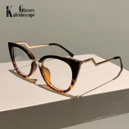 Stylish Vintage Round Women Eyeglasses Vintage Anti Blue Light Cat Eye Spectacle Eye Glasses Frame Trend Optical Eyewear