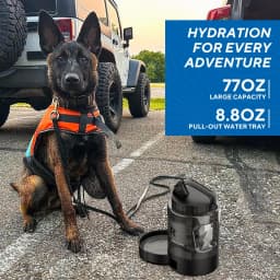 Lesotc 77oz Portable Dog Travel Water Bottle Large Capacity Pet Water Bowl for Camping Hiking Beach Hunting