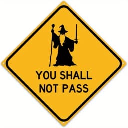 "You Shall Not Pass" 8x8" Funny Metal Tin Sign - Wizard Sword Design, Man Cave Garage Decor