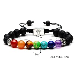 YIZIZAI Handmade 7 Chakra Tree Of Life Charm Bracelets Lava Stones Beads Rope Bracelet Women Men Yoga Bracelets Bangles