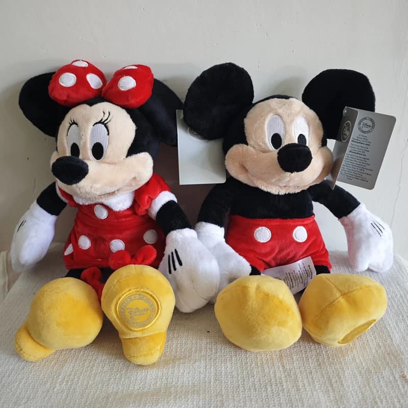 35cm Red Mickey Mouse And Red Minnie Mouse Plush Toys Stuffed Soft Doll For Birthday Gifts