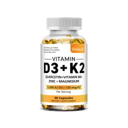 Vitamin D3 5000IU and 120 Mcg Vitamin K2 Capsules for Calcium Absorption, Bone Regeneration, Immune Support, Easy To Melt