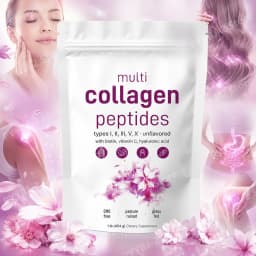 Multi-Collagen Peptides Powder – Hydrolyzed Collagen Blend with Vitamin C & Biotin Supports Skin,Hair and Nail Health 454g/1lb