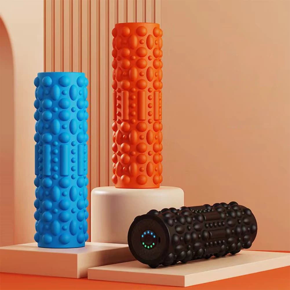 Electric Vibrating Foam Roller Yoga Column Rechargeable Massage Column 5 Modes Exercise Roller for Bodybuilding
