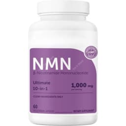 NMN Capsules 1000mg Per Serving with Resveratrol CoQ10 Vitamin C Vegan Formula Daily Wellness Supplement Clean Ingredients 120Ct