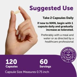 NMN Capsules 1000mg Per Serving with Resveratrol CoQ10 Vitamin C Vegan Formula Daily Wellness Supplement Clean Ingredients 120Ct