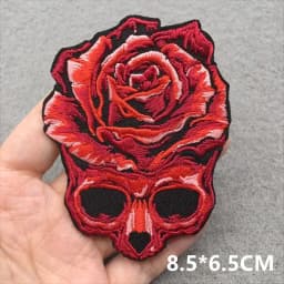 Punk Skull Embroidered Patches For Clothing Sticker Horror Patch Iron On Patches On Clothes DIY Sewing/Fusible Patch