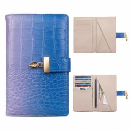 RFID Blocking Gradient Crocodile PU Passport Cover Women Travel Wallet Multi Card Slots Ticket Organizer Anti Theft Doc Holder