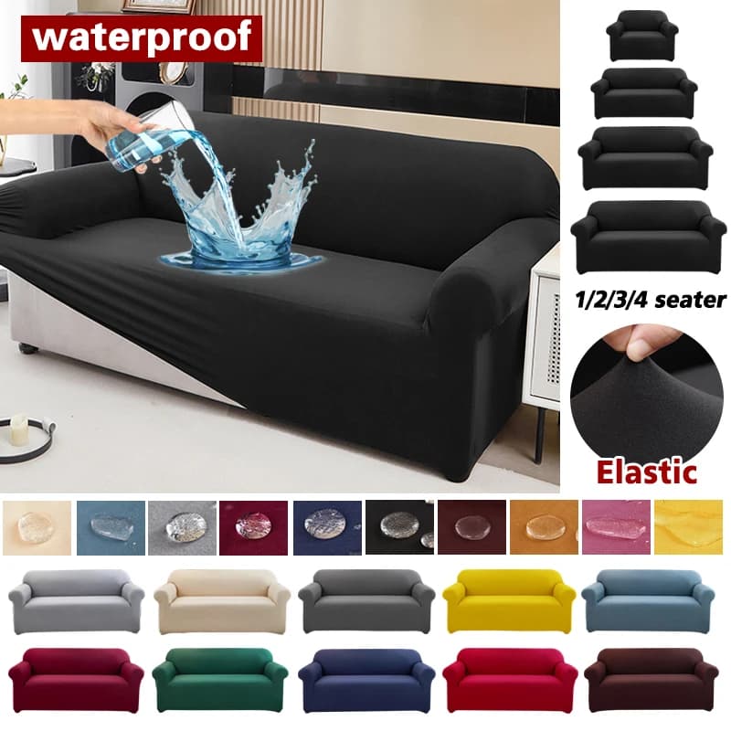 Waterproof Stretch Sofa Slipcover Non-slip Sofa Covers for Living Room Couch Cover Corner Furniture Protector for Kids, Pets