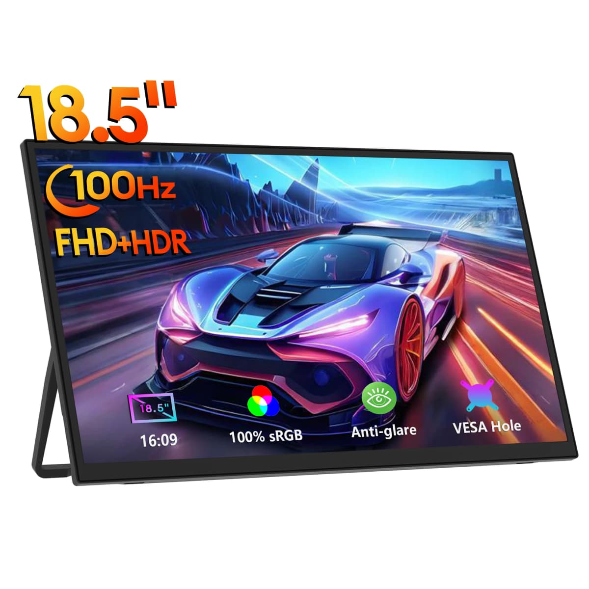 ZEUSLAP 18.5inch 1920*1080P 100Hz HDMI Type C Gaming Portable Monitor for Phone,NS, PS5, XBOX, PC, Laptop Extend Screen