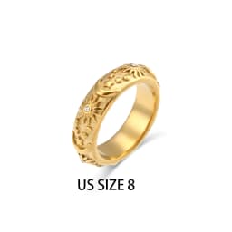 E.B.belle Classical Vintage Women Gold Plated Jewelry Set Chunky Statement Earring Rings India Dubai Gold Jewelry Accessories