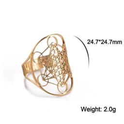 Skyrim Angel Seal Archangel Metatron Cube Ring Women Stainless Steel Sacred Geometry Rings Amulet Religious Spiritual Jewelry