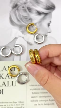 UHBINYCA Classic Inlaid Zircon Hoop Earrings for Women, Stainless Steel Plated with 18K Gold, Exquisite Earrings
