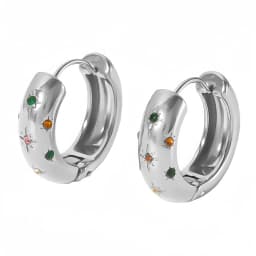 UHBINYCA Classic Inlaid Zircon Hoop Earrings for Women, Stainless Steel Plated with 18K Gold, Exquisite Earrings