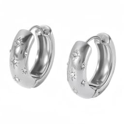 UHBINYCA Classic Inlaid Zircon Hoop Earrings for Women, Stainless Steel Plated with 18K Gold, Exquisite Earrings