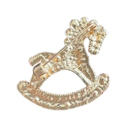 Wuli&baby Red Beads Rocking Horse Brooches For Women Unisex Toy-design Horse Party Casual Brooch Pin Gifts