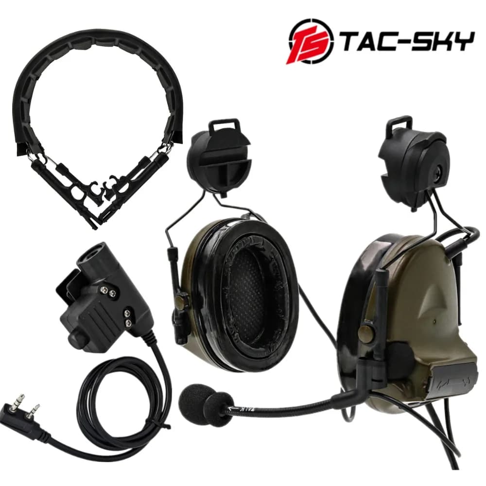 TAC -SKY COMTA II Tactical Headset With ARC Rail Adapter Hearing Protection Airsoft Headphone Noise-cancelling Shooting Earmuff