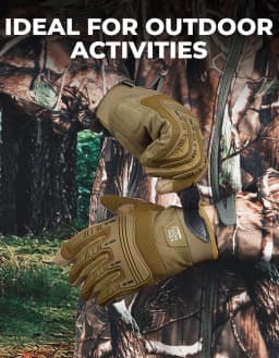 KEMIMOTO Hunting Tactical Gloves For Men Outdoor Climbing Work Gloves With Rubber Guard Touchscreen Sports Motorcycle Gloves