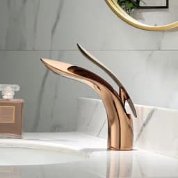 Basin Faucets Modern Rose Gold  Bathroom Faucet Waterfall Single Hole Cold and Hot Water Tap Basin Faucet Mixer Taps  XT-423