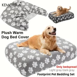 KEMORELA Cute Cartoon Footprints Plush Warm Dog Bed Cover Washable Reusable Good Elasticity Winter for Small to Large Dogs