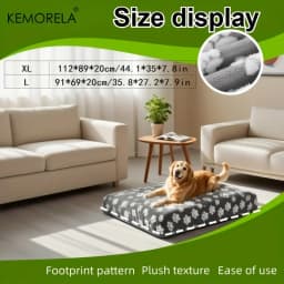 KEMORELA Cute Cartoon Footprints Plush Warm Dog Bed Cover Washable Reusable Good Elasticity Winter for Small to Large Dogs