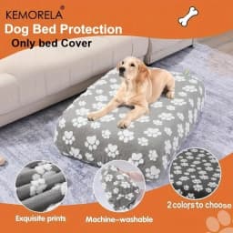 KEMORELA Cute Cartoon Footprints Plush Warm Dog Bed Cover Washable Reusable Good Elasticity Winter for Small to Large Dogs