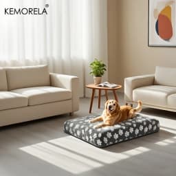 KEMORELA Cute Cartoon Footprints Plush Warm Dog Bed Cover Washable Reusable Good Elasticity Winter for Small to Large Dogs