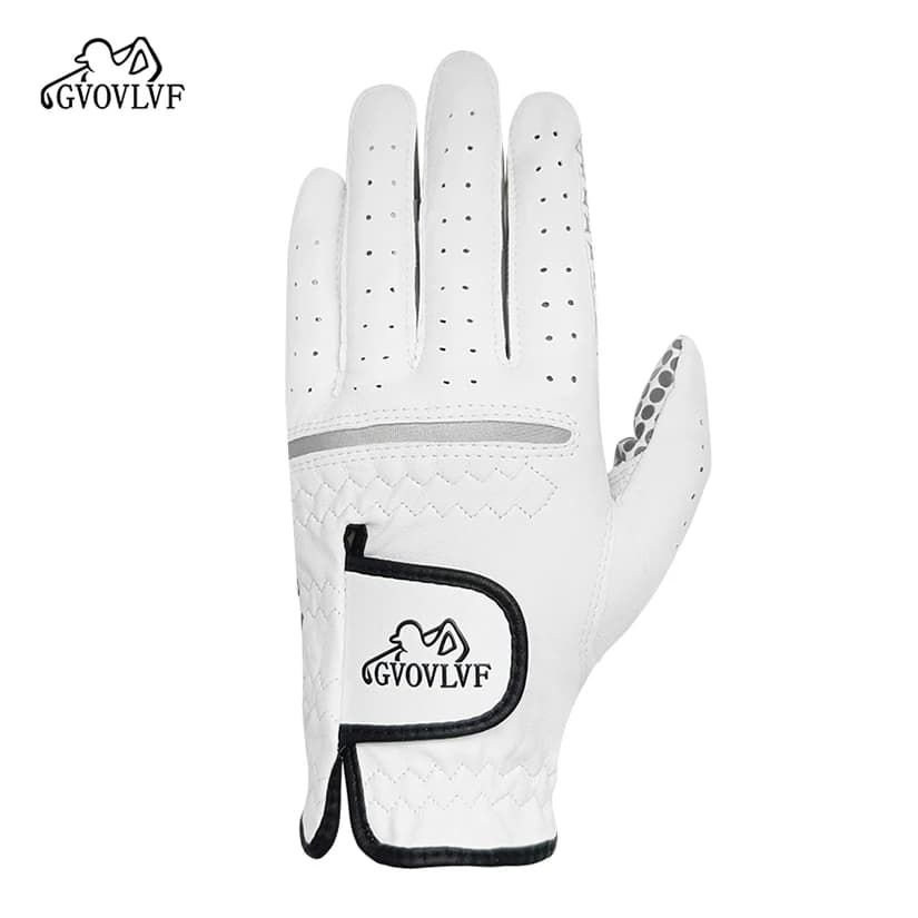 GVOVLVF Golf Gloves Genuine Sheepskin Leather Men Non-slip Soft Fabric Breathable Comfortable Fitting For Golfers