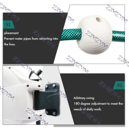 10/20m/30m Automatic Rewind Hose Reel with 7 Pattern Hose Nozzle Water Hose Reel Slow Return System for Car Garden