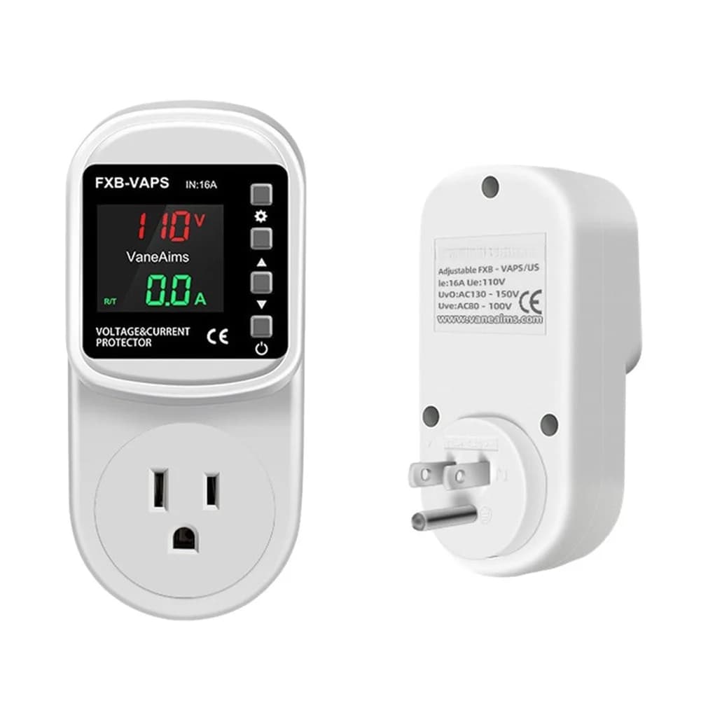 16A Adjustable Over Under Voltage Protector For 110V Appliances, Auto Power Cutoff & Safe Restoration Relay