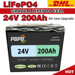 LiFePO4 24V 200AH Lithium Iron Phosphate Battery Energy Storage System for RV Off-Grid Solar Power Generation