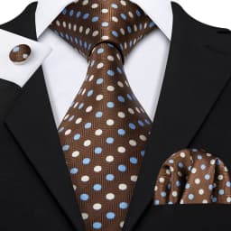 Orange Brown Mens Tie Hanky Cufflinks Set Gold Coffee Jacquard Designer Necktie For Male Wedding Business silk Party