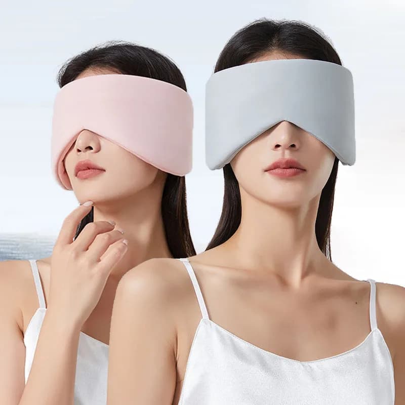 Eye Mask Sleep Ice Silk Breathable Relieve Fatigue Warm Cool Double-sided Full Coverage Blackout Noise Reduction Eye Mask