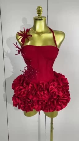 Sexy Halter Prom Gown Celebrity Club Two Piece Set Cocktail Elegant Women Fashion Luxury Birthday Party Red Black Bandage Outfit