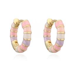 HECHENG, 15MM Enamel Dripping Oil Craft Sweet and Colorful Earrings Ethnic Style Personalized Women's Jewelry 1 Pair