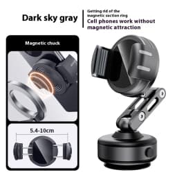 Magnetic Vacuum Adsorption Car Mount Mobile Phone Holder Foldable 360 Degree Rotation Aluminum Alloy Suitable for Smartphones