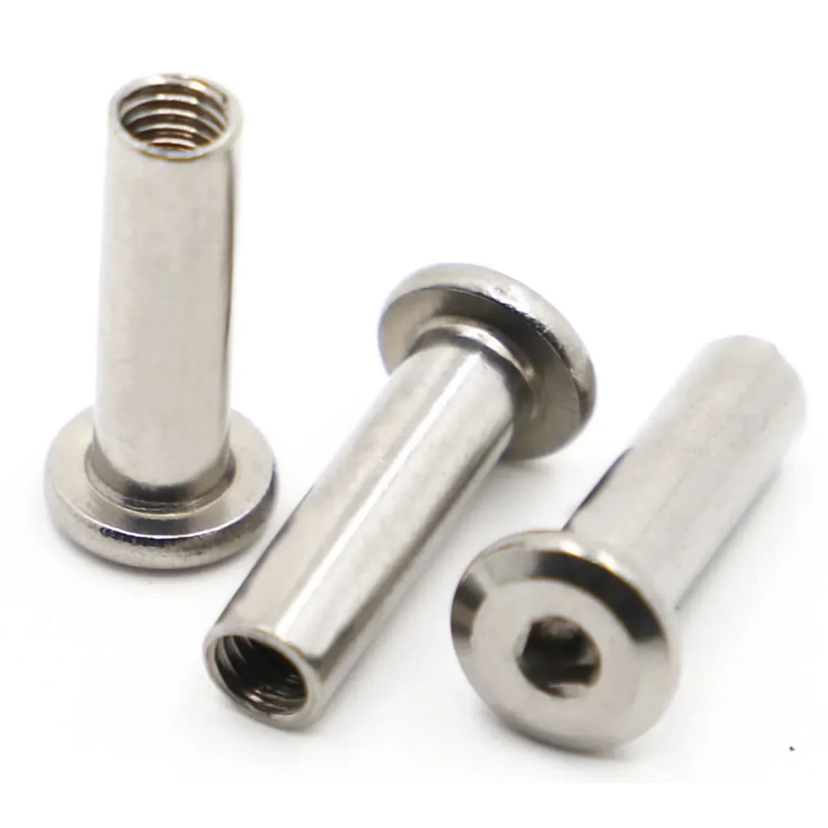 L=6-50mm M3 M4 M5 M6 M8 M10 304 Stainless Steel Hex Hexagon Socket Head Furniture Rivet Connector Insert Joint Sleeve Nut