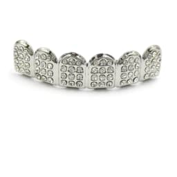 TOPGRILLZ Iced Out Full CZ Stones Teeth Grillz Fashion 5A+ Cubic Zircon 6 Top&6 Bottom Tooth Caps For Men Women Dental Grills