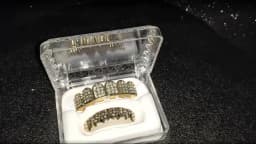 TOPGRILLZ Iced Out Full CZ Stones Teeth Grillz Fashion 5A+ Cubic Zircon 6 Top&6 Bottom Tooth Caps For Men Women Dental Grills