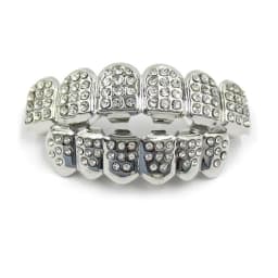 TOPGRILLZ Iced Out Full CZ Stones Teeth Grillz Fashion 5A+ Cubic Zircon 6 Top&6 Bottom Tooth Caps For Men Women Dental Grills