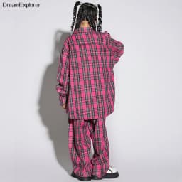 Boys Hip Hop Cool Plaid Shirt Street Dance Pants Girls Fashion Blouse Baggy Sweatpants Children Streetwear Kid Jazz Clothes Sets