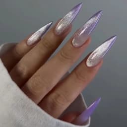 24Pcs Long Stiletto Fake Nails Spicy Girls Charm Manicure Pink Press On Nails Full Cover French False Nails Art for Women