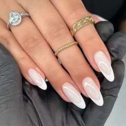 24Pcs Long Stiletto Fake Nails Spicy Girls Charm Manicure Pink Press On Nails Full Cover French False Nails Art for Women