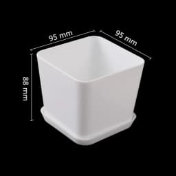 White Minimalist Polygonal Flower Pot With Tray Gardening Thickened Plastic Garden Pot Indoor Small Potted Plants Fleshy 1 Pc
