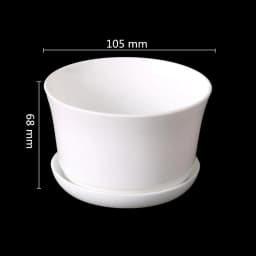 White Minimalist Polygonal Flower Pot With Tray Gardening Thickened Plastic Garden Pot Indoor Small Potted Plants Fleshy 1 Pc