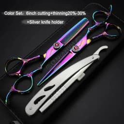 6/7 inch Japan440c Steel Professional Barber Scissors Hair Design Tool Barber Scissors Hairstylist Hairdressing Scissors Salon