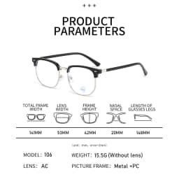 Fashion Semi Rimless Anti-blue Light Glasses Men Women Rectangle Trendy Accessory Eyeglasses Outdoor Office Unisex Eyewear