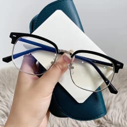 Fashion Semi Rimless Anti-blue Light Glasses Men Women Rectangle Trendy Accessory Eyeglasses Outdoor Office Unisex Eyewear